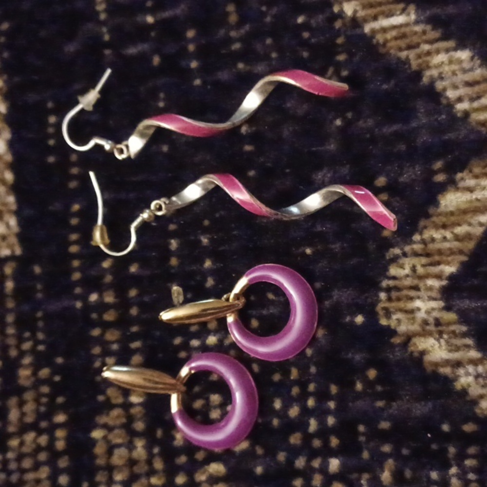 $4 Add-on Elegant Pink & Purple Earrings
